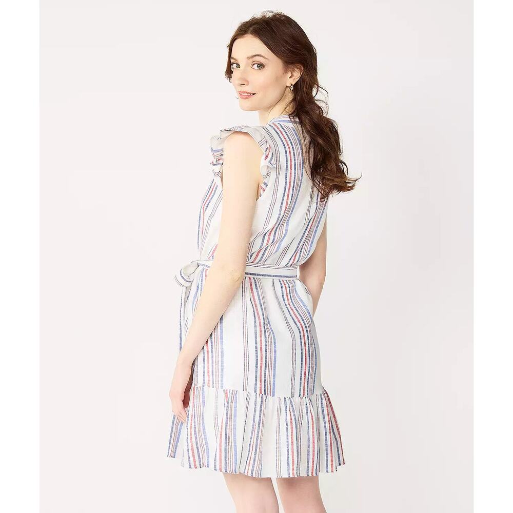 Draper James Striped Midi Dress - White and Blue - Picture 4 of 8